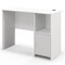 White Computer Desk with Cabinet and Open Shelf Cable Management Workstation